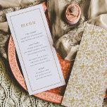 Chic Golden Ditzy Floral Wedding Menu<br><div class="desc">A delicate golden colour scheme creates a chic romantic feel to these vintage meets modern wedding menus. The front features modern typography in a buttoned-up layout while the back pops with ditsy floral blooms. Customise to your own event and pair with the coordinating suite pieces.</div>