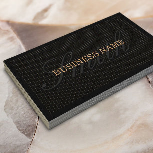 Chic Golden Dots Deluxe Black Business Card