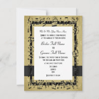 Chic golden elegant music sheet formal wedding