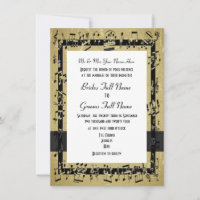 Chic golden elegant music sheet formal wedding