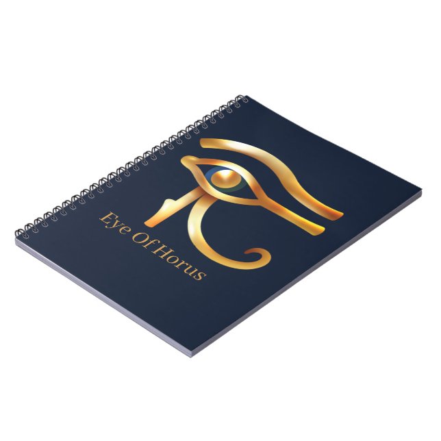 Chic Golden Eye Of Horus , Egyptian hieroglyphs Notebook (Left Side)