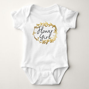 Chic Golden Floral   Flower Girl Baby Bodysuit