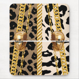 Chic Golden Wild Luxurious stylish Girly Bday Mouse Pad
