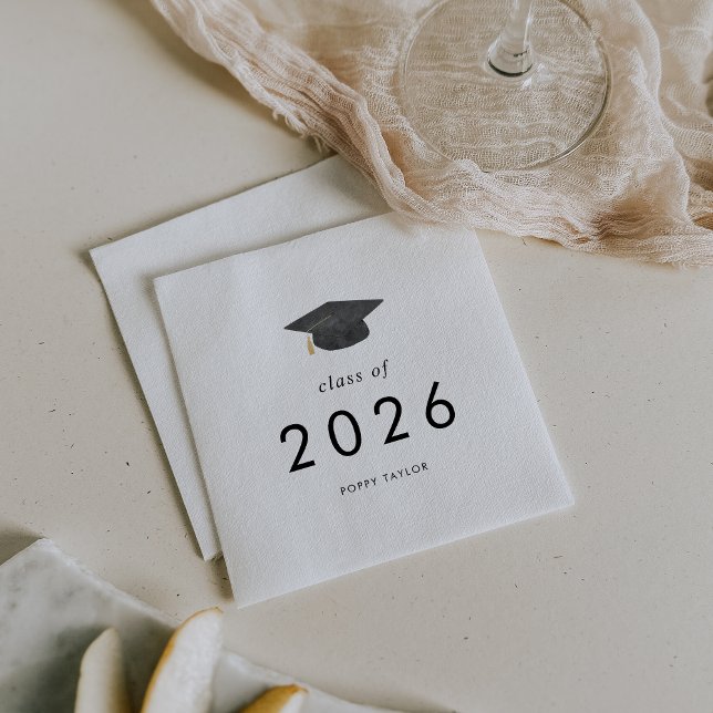 Chic Grad Cap Class of 2025 Graduation Napkin (Chic Grad Cap Class of 2026 Graduation Napkins)