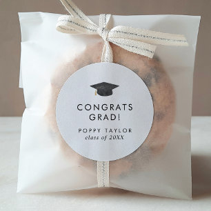 Chic Grad Cap Congrats Grad Graduation Sticker