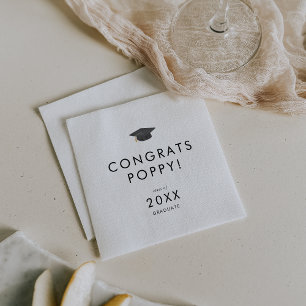 Chic Grad Cap Congrats Graduation Napkin