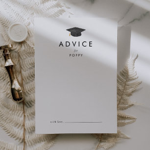Chic Grad Cap Graduation Party Advice Card