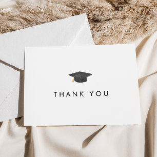 Chic Grad Cap Graduation Thank You Card