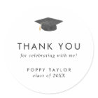 Chic Grad Cap Thank You Graduation Favour Sticker