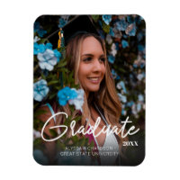 Chic Graduate 2 & Photo Graduation Magnet Darker