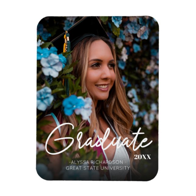 Chic Graduate 2 & Photo Graduation Magnet Darker (Vertical)