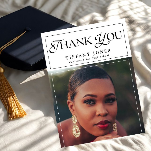 Chic Graduate Magazine Photo Graduation Thank You Postcard (Creator Uploaded)