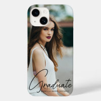 Chic Graduate Photo Black Script Graduation