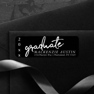 Chic Graduate Simple White Brush Script