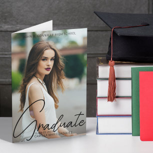 Chic Graduation Photo 2026 Graduate Folded Announcement