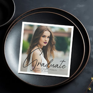 Chic Graduation Photo Customised 2026 Party Napkin