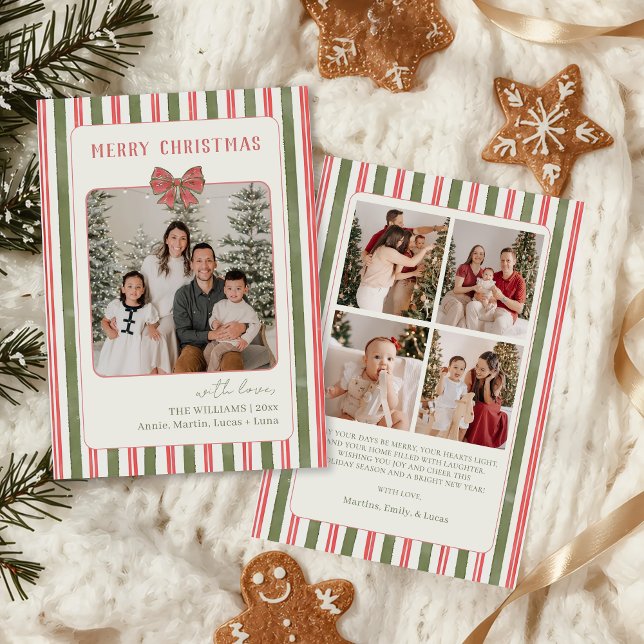 Chic Grandmillennial Coquette Christmas Photo Holiday Card (Creator Uploaded)