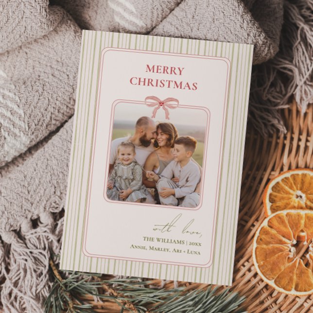 Chic Grandmillennial Coquette Christmas Photo Holiday Card (Creator Uploaded)