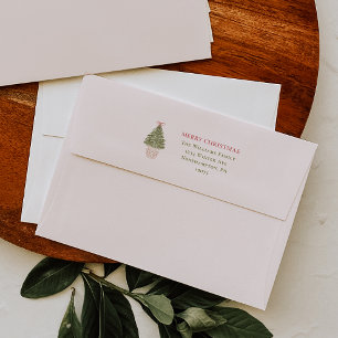 Chic Grandmillennial Coquette Merry Christmas Envelope