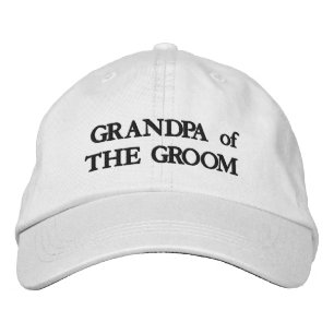 Chic Grandpa of the Groom black and white wedding Embroidered Hat