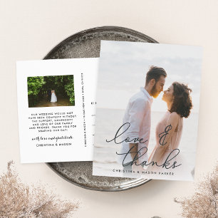 Chic Gratitude   Wedding Photo Thank You Postcard