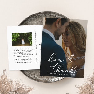 Chic Gratitude   Wedding Photo Thank You Postcard