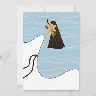 Chic Greece Holidays Fashion Illustration Art Card