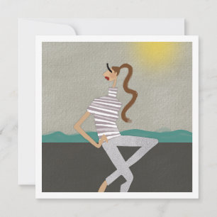 Chic Greek Holidays Fashion Illustration Art Card