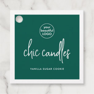 Chic Green Candle Hang Tag with Logo