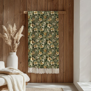 Chic Green Gold Throw Modern Botanical Luxe Look Fleece Blanket