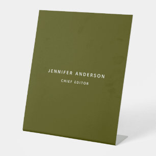 Chic Green Professional Modern Plain Minimalist Pedestal Sign