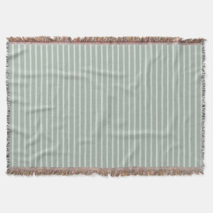 Chic Green Stripes Christmas Throw Blanket