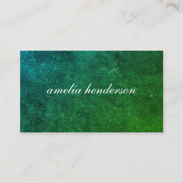 chic green texture business card (Front)