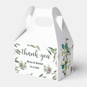 Chic Green Watercolor Wedding Favour Box