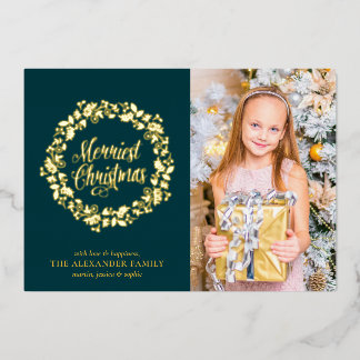 Chic Green with Holiday Wreath Photo