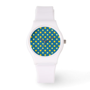 Chic Green Yellow Polka Dots Sporty Wristwatch