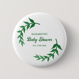 Chic Greenery Baby Shower 6 Cm Round Badge