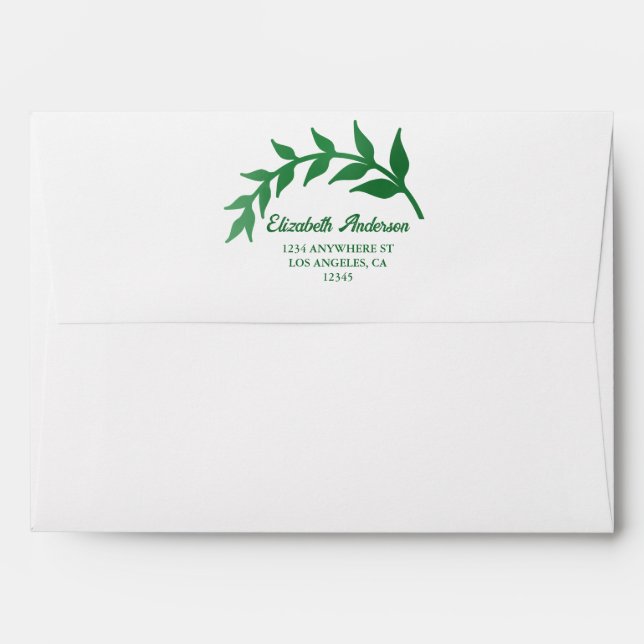 Chic Greenery Baby Shower Envelope (Back (Top Flap))