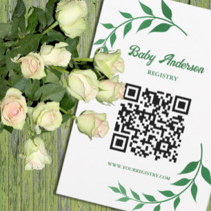 Chic Greenery Baby Shower Registry Enclosure Card