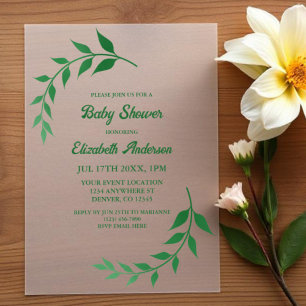 Chic Greenery Baby Shower Vellum Invitations