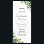 Chic Greenery Botanical Garden Wedding Menu<br><div class="desc">Designed to co-ordinate with our Lush wedding collection, this elegant wedding menu features beautiful watercolor greenery arrangement and script brush hand lettering. Personalize it with your list of menu easily and quickly, simply press the customize it button to further re-arrange and format the style and placement of the text. Double...</div>