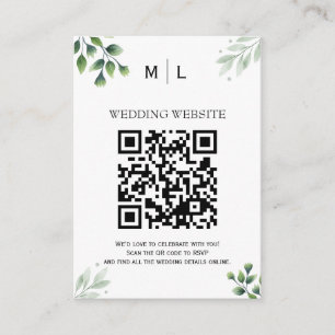 Chic Greenery QR Code Enclosure Invitation
