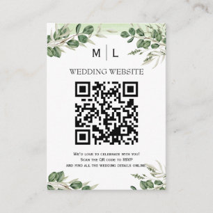 Chic Greenery QR Code Enclosure Invitation