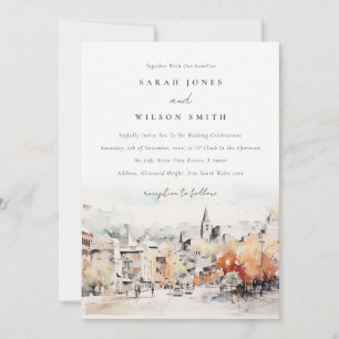 Chic Greenville South Carolina Landscape Wedding Invitation