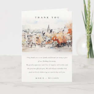 Chic Greenville South Carolina Landscape Wedding Thank You Card