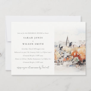 Chic Greenville South Carolina Rehearsal Dinner Invitation