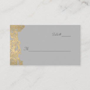 Chic Grey and Gold Wedding Place Card