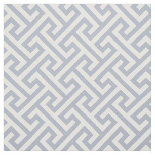 Chic grey and white greek key geometric pattern fabric