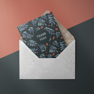 Chic grey branches Thank You Card