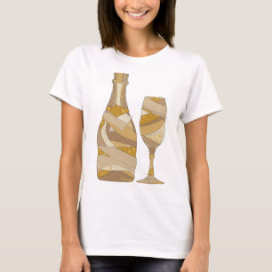 Chic Grey CHAMPAGNE BOTTLE AND GLASS T-Shirt